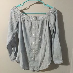 AE Striped Off The Shoulder Shirt